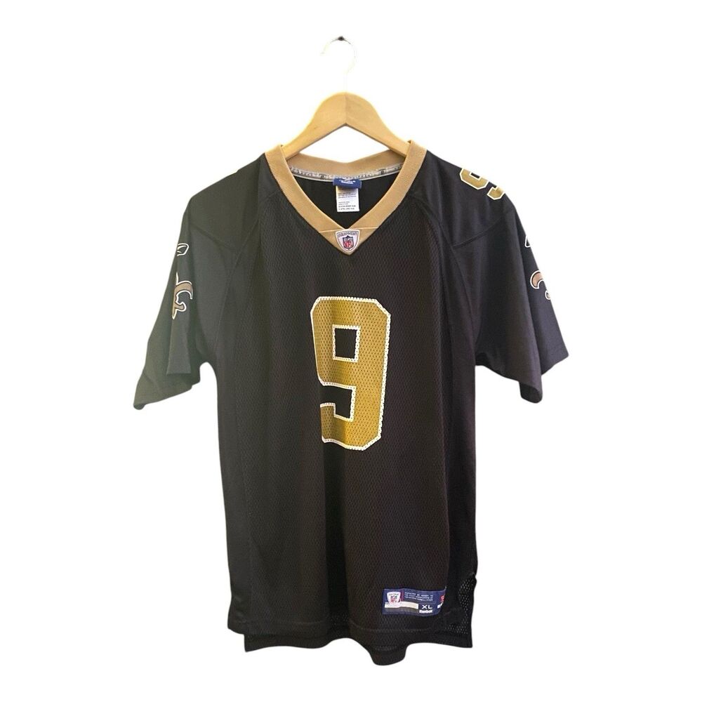 New Orleans Saints Youth Jersey XL 18-20 Drew Brees Reebok On Field #9 Black